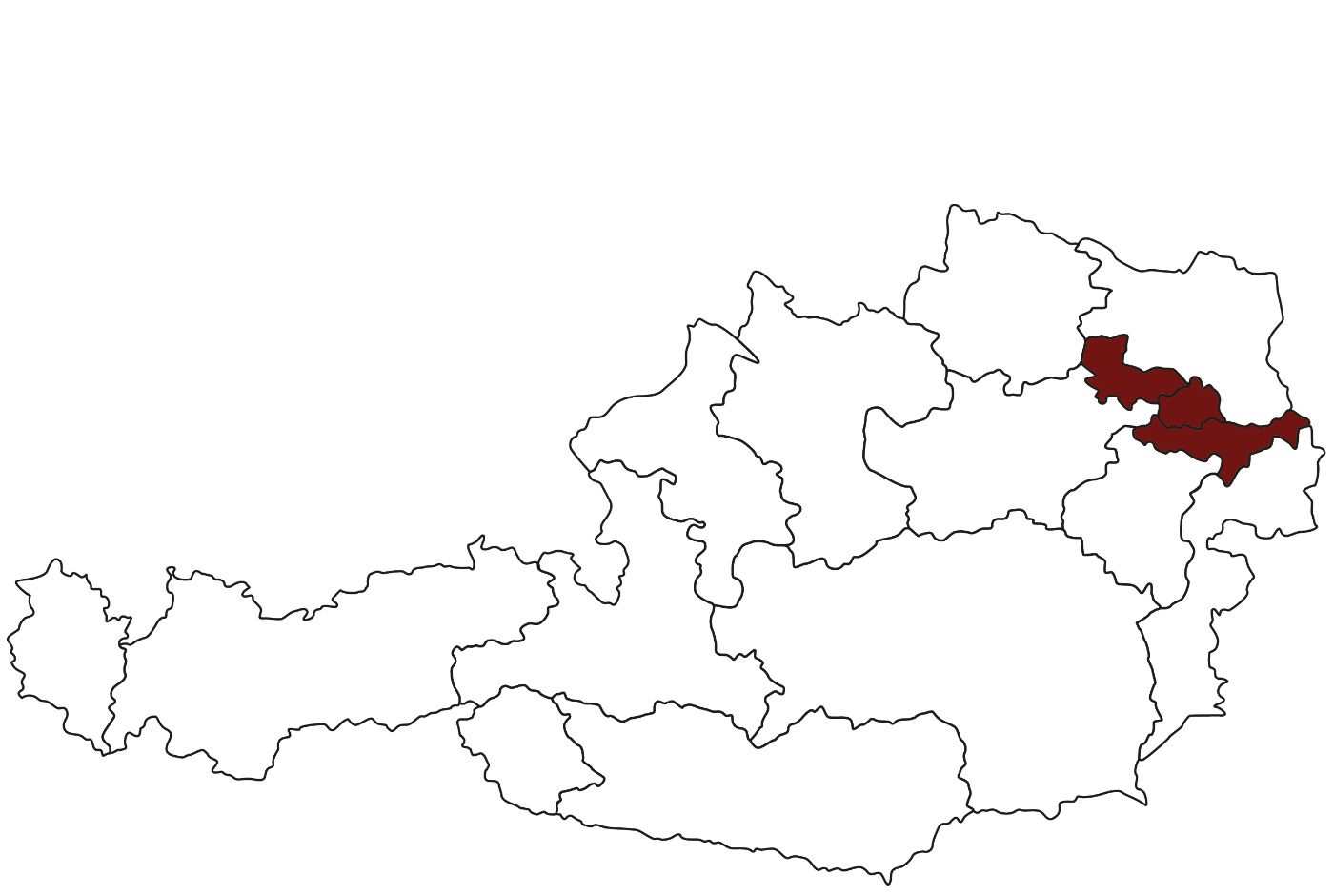 Österreichkarte Wien Süd und Umgebung